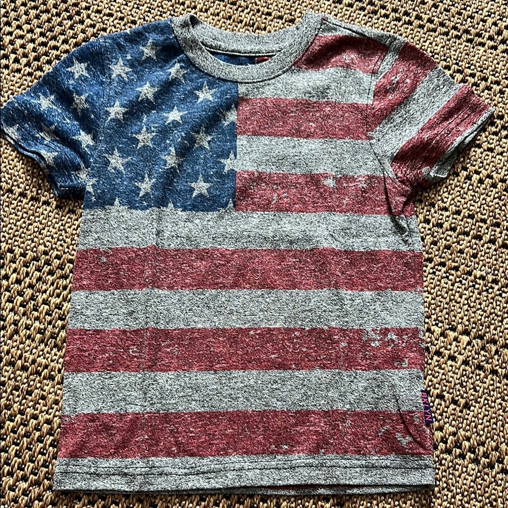 Brooklyn Cloth Red and Blue Short Sleeve Tees with Vintage Flag Design